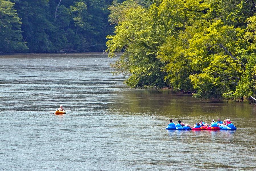 Tubing on the French Broad River near Asheville